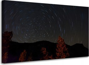 Vászonkép Természet Erdő Éjszaka Hegyek Absztrakt Fák 100x60