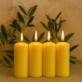 Gyertya készlet 20 cm Ø 7,5 cm 4 db sárga
