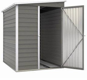 Outsunny Fém Szerszámtároló 2.3m² 142x184x181cm Alapzattal, Ferde Tetővel, Ablakkal, Zárható Ajtóval, Kesztyűvel, Időjárásálló Kertitároló Kültéri Ker