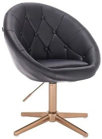 HC8516CROSS Fekete modern műbőr szék arany lábbal