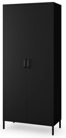 Fekete ruhásszekrény – FLAVIO Modern 800 x 1850 x 450 mm