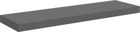 vidaXL magasfényű szürke MDF lebegő fali polc 80 x 23,5 x 3,8 cm