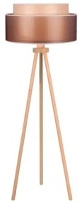 Duolla - Állólámpa WOOD BOHO 1xE27/15W/230V átm. 45 cm réz/barna/bézs