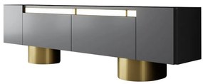 TV szekrény Bohem - Anthracite, Gold