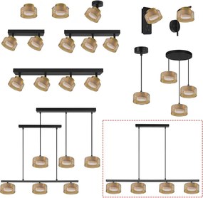 Brilagi - AURA LUX kábeles csillár 4xGX53/30W/230V fekete/arany