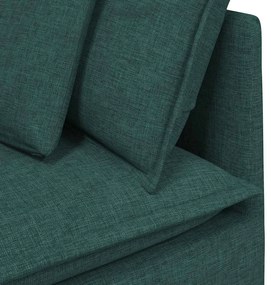 sötétzöld moduláris kanapé sarokmodul párnákkal 100 cm