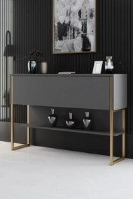 Komód, arany-antracit, 120 cm