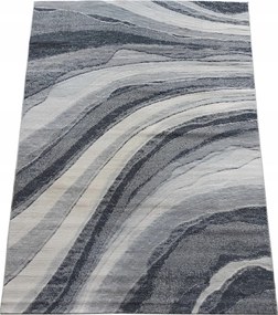 Plüss szőnyeg szürke, mazsolák , hullámok 80x150 cm