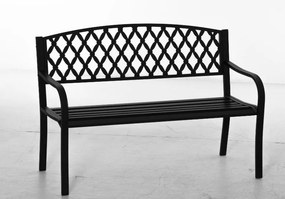 Outsunny 2-Személyes Kerti Pad Dekoratív Háttámlával és Karfákkal Teraszra Erkélyre Patióra Kültéri Használatra 240 kg Teherbírás Cast Iron és Acél 12