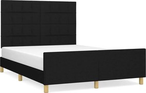 vidaXL fekete szövet ágykeret matrac nélkül 140x200 cm