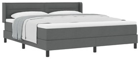 Boxspring ágy matraccal, sötétszürke, 180 x 200 cm, szövet.