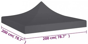 antracitszürke tető partisátorhoz 2 x 2 m 270 g/m²