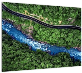 Kép - folyó a hegyek között, Kaukázus, Oroszország (70x50 cm)