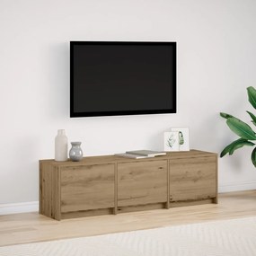TV szekrény LED-del Kézműves tölgy 140x34x40 cm Szerelt fa