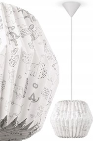 Mennyezeti papír függőlámpa gyerekszobába E27 Lámpabúra állatok