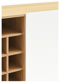 Fehér magas komód tölgyfa dekorral 95x120 cm Arista – Teulat