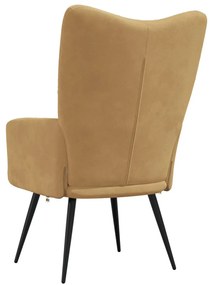 Barna bársony pihenőfotel