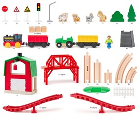 Woody Vláčkodráha - Farm, 60 darabos