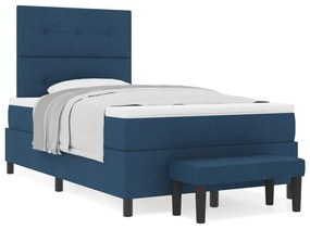 Box Spring Ágy Matraccal &amp; Pad Kék 120x190 cm Szövet