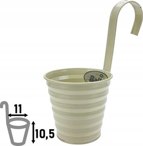 Wave függesztett kaspó erkélyre, 10,5 x ⌀11 cm világos homok