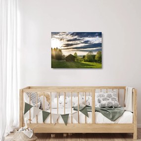 Erdei kunyhó képe (üvegen) (70x50 cm)