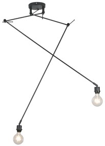 Modern fekete lógólámpa búra nélkül 2 lámpás - Blitz