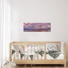 Kép - Alkonyat a város felett (órával) (90x30 cm)