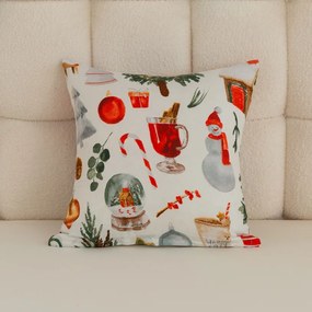 Mikroszálas párnahuzat FESTIVE MAGIC 45x45 cm, fehér