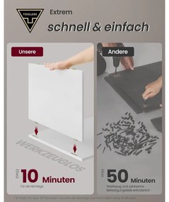 VASAGLE éjjeliszekrény 2 darabos szett beépített töltőfunkcióval, matt fehér