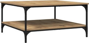 vidaXL Dohányzóasztal kézműves tölgy 80 x 80 x 40 cm Faanyag