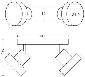 Philips 50602/31/P0 - LED Spotlámpa BUKKO 2xLED/4,5W/230V