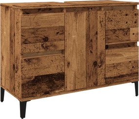 vidaXL antik fa színű szerelt fa mosdószekrény 80 x 33 x 60 cm