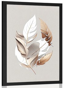 Poszter minimalista réz levelek.