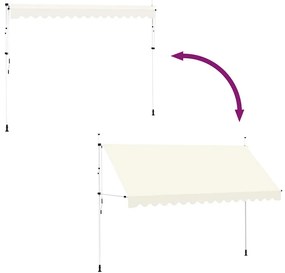 kézzel feltekerhető krémszínű napellenző 400 cm