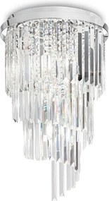 IDEAL LUX 168920 CARLTON PL8 CROMO Kristály Mennyezeti Lámpa E14 IP20