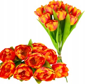 Tulipán csokor tulipán Művirágok élő nyitott gumírozott 9db