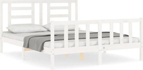 vidaXL fehér tömör fenyőfa ágy matrac nélkül 160 x 200 cm