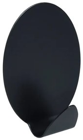 Erga Trendy, ovális öntapadós 1 horog törölközőhöz (2 db), fekete matt, ERG-08282