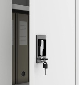 Alacsony fém irattartó szekrény BEATA, 900 x 930 x 400 mm, fehér