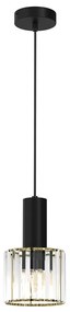 Csillár zsinóron CRISTAL 1xE27/60W/230V fekete