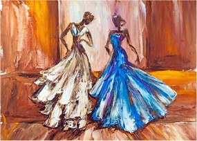 Kép - táncos, olajfestmény (üvegen) (70x50 cm)
