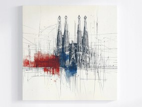 Vászonkép Canvas Barcelona Sagrada Familia Katedrális Vázlat 40x40