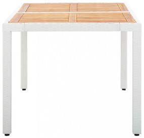 7 részes kültéri fehér polyrattan étkezőgarnitúra
