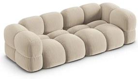 Bézs bársony kanapé 250 cm Loretto – Cosmopolitan Design