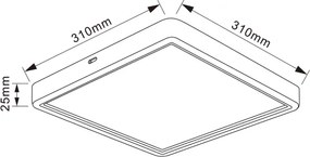 Brilagi - LED mennyezeti lámpatest ESTELA SQUARE LED/24W/230V 31x31 cm fekete