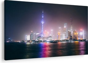 Éjszakai Shanghai képe (90x60 cm)