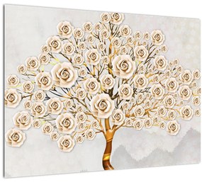 Egy virágfa képe (üvegen) (70x50 cm)