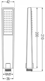 Mexen Uno, rejtett zuhanygarnitúra DR72, fekete, 71435DR72-70