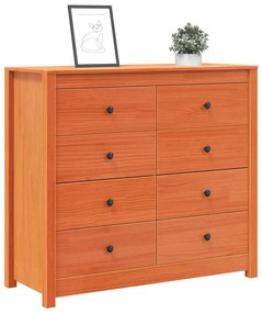 viaszbarna tömör fenyőfa kisszekrény 100 x 40 x 90 cm