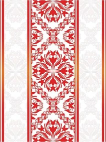 Fotótapéta Piros-fehér Szimmetrikus Virágok 206x275 Elegancia és stílus +ragasztó